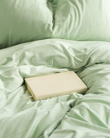 Soft green Fauna duvet cover set, breathable cotton with a relaxed, effortless feel