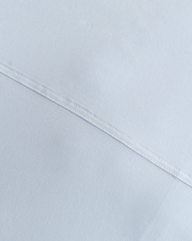 Close-up of hydrangea duvet cover, breathable jersey-knit cotton that’s wrinkle-free and hypoallergenic
