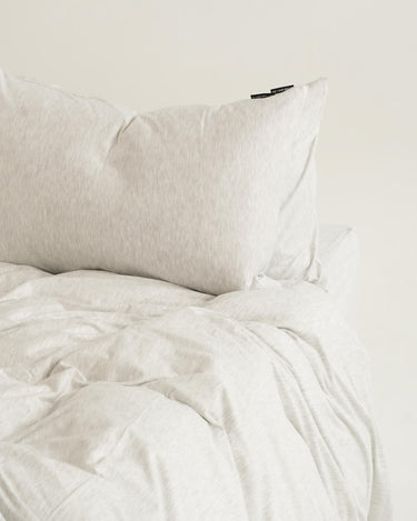 Pebble-grey duvet cover, breathable cotton and smooth texture by The T‑Shirt Bed Co.