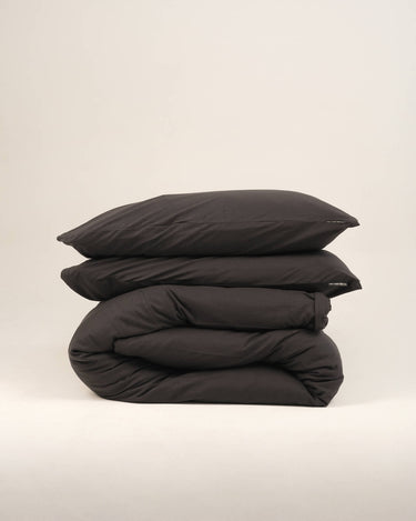 Charcoal-grey t‑shirt cotton duvet set, soft and breathable by The T‑Shirt Bed Co.