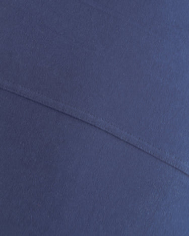 Navy fitted sheet by The T-Shirt Bed Co., stretch jersey cotton that stays smooth all night