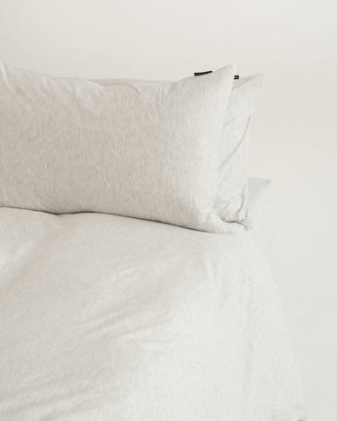 Pebble duvet cover set, neutral grey cotton with effortless softness and crease resistance