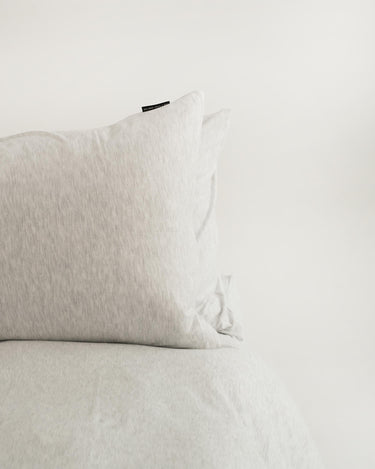 Pebble duvet set, plush t‑shirt cotton with wrinkle-free feel and gentle tone