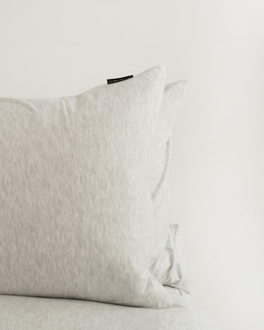 Pebble grey pillowcases by The T-Shirt Bed Co., cool-toned, soft and crease-free cotton
