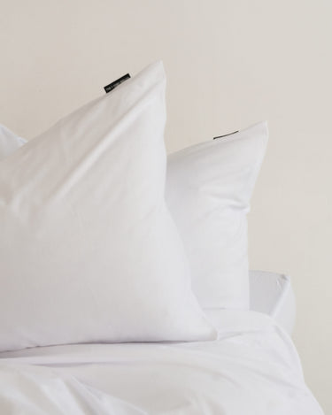 Scandinavian White t-shirt cotton pillowcases by The T-Shirt Bed Co., soft, breathable and allergy-friendly