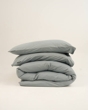 Seafoam duvet set, airy blue t-shirt cotton with wrinkle-resistant finish
