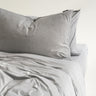 Soft Grey duvet cover set by The T‑Shirt Bed Co., jersey-knit cotton that’s crease-free and breathable
